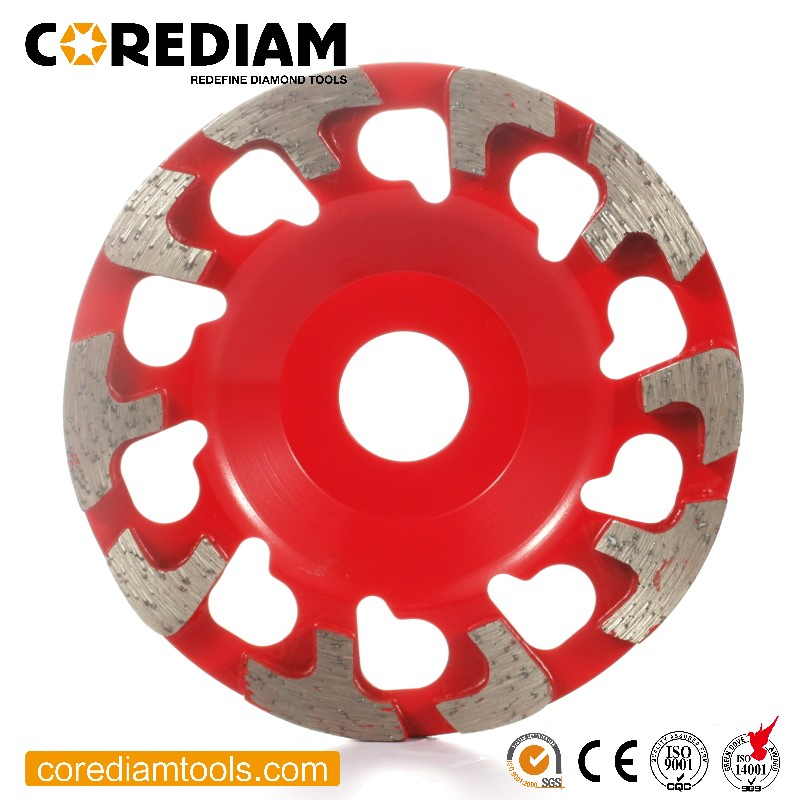 Silver Brazed Diamond Grinding Cup Wheel with T Segements for Concrete and Masonry Materials in All Size/Diamond Grinding Cup Wheel/Diamond Tools