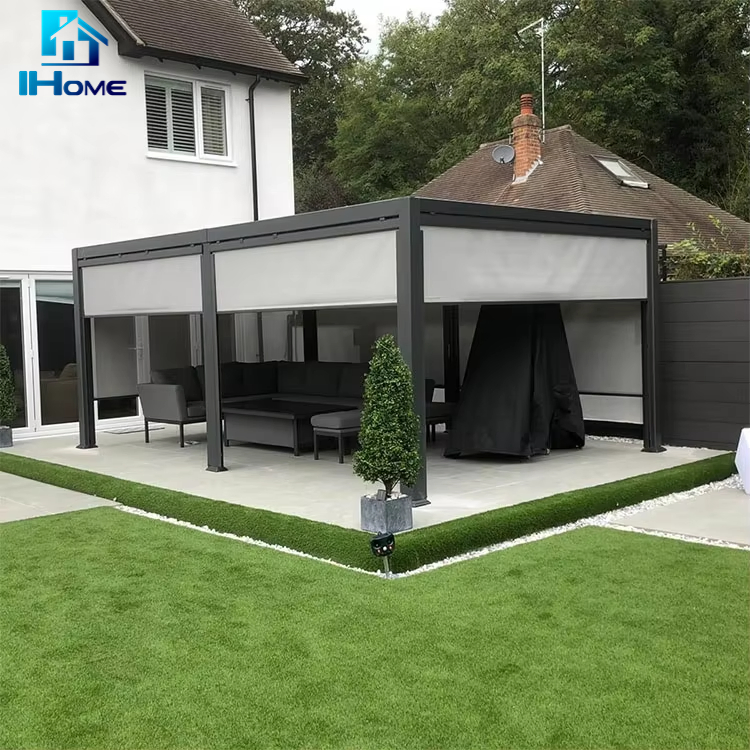 Outdoor Furniture Canopy Pergola Gazebo Aluminum Pergola Waterproof Series Electric Louvered Pergola