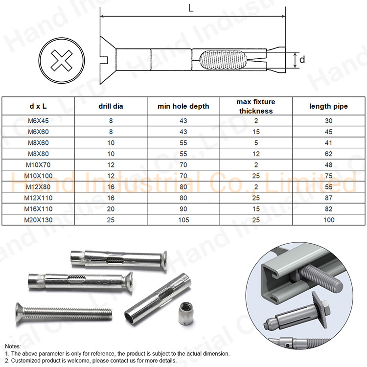 Анкерный болт с шестигранной головкой и гайкой, оцинкованный