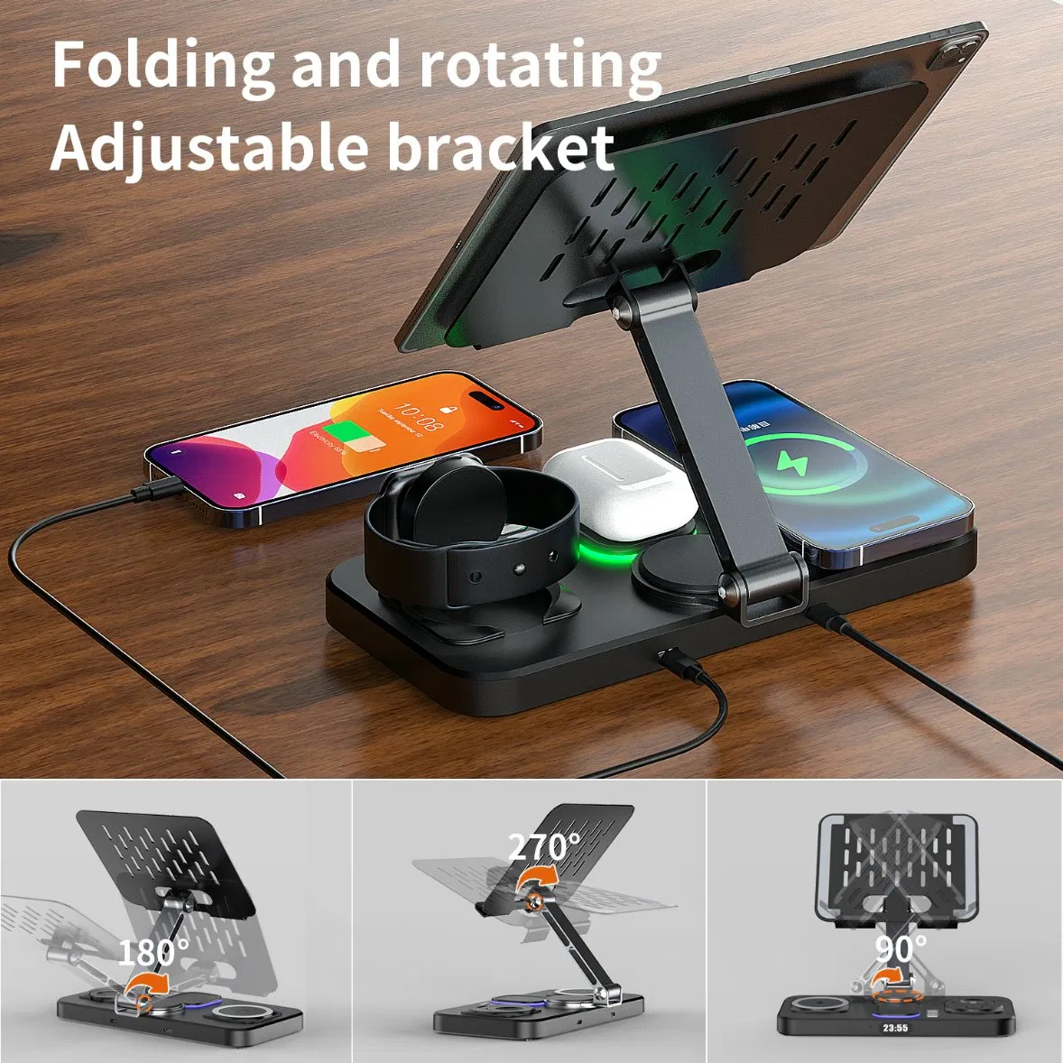 Беспроводная зарядка Y21MAX 10W+7.5W+5W для iPhone и iPad