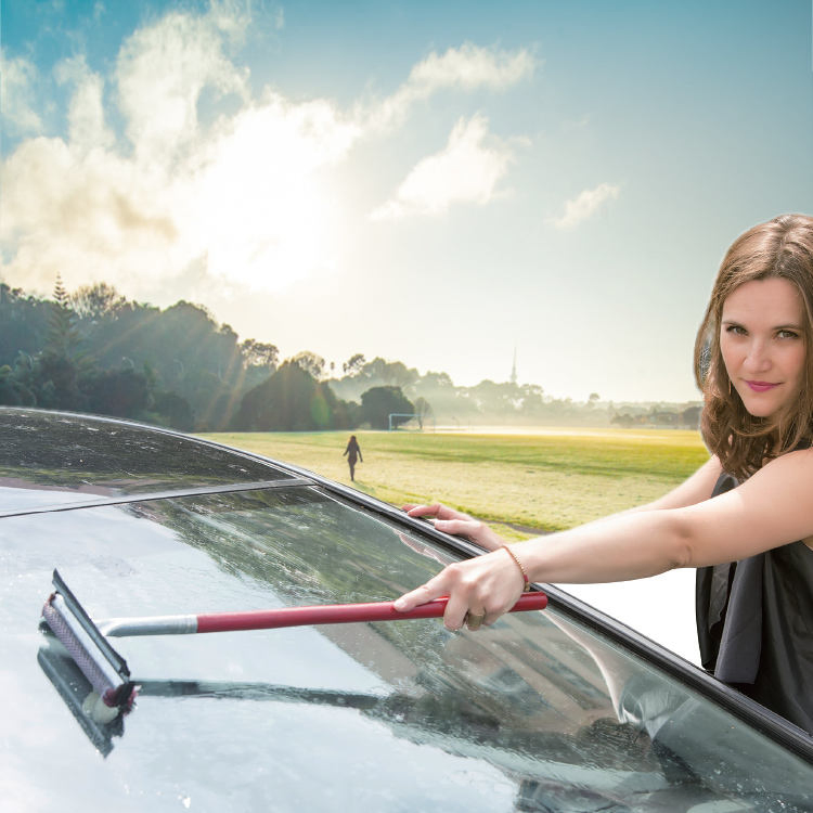 Premium Auto Squeegee with Wooden Handle for Window Cleaning