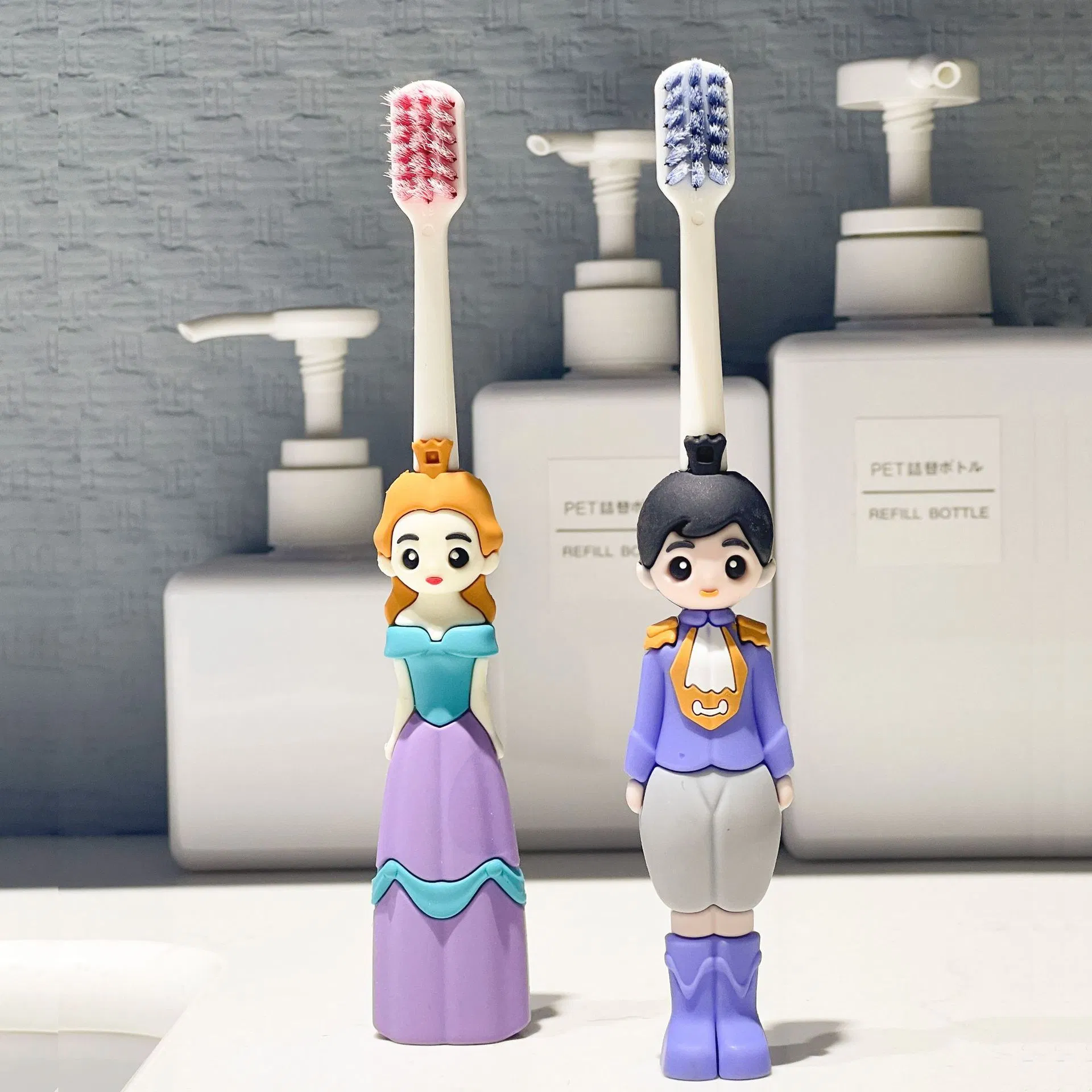 Wholesale Princess & Prince Kids Toothbrush 3-12y, Cute Cartoon Soft Bristles Children Toothbrush for Boys Girls