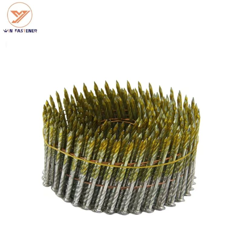 Premium Yellow Panited Coil Nails for Durable Construction Pallet Nails