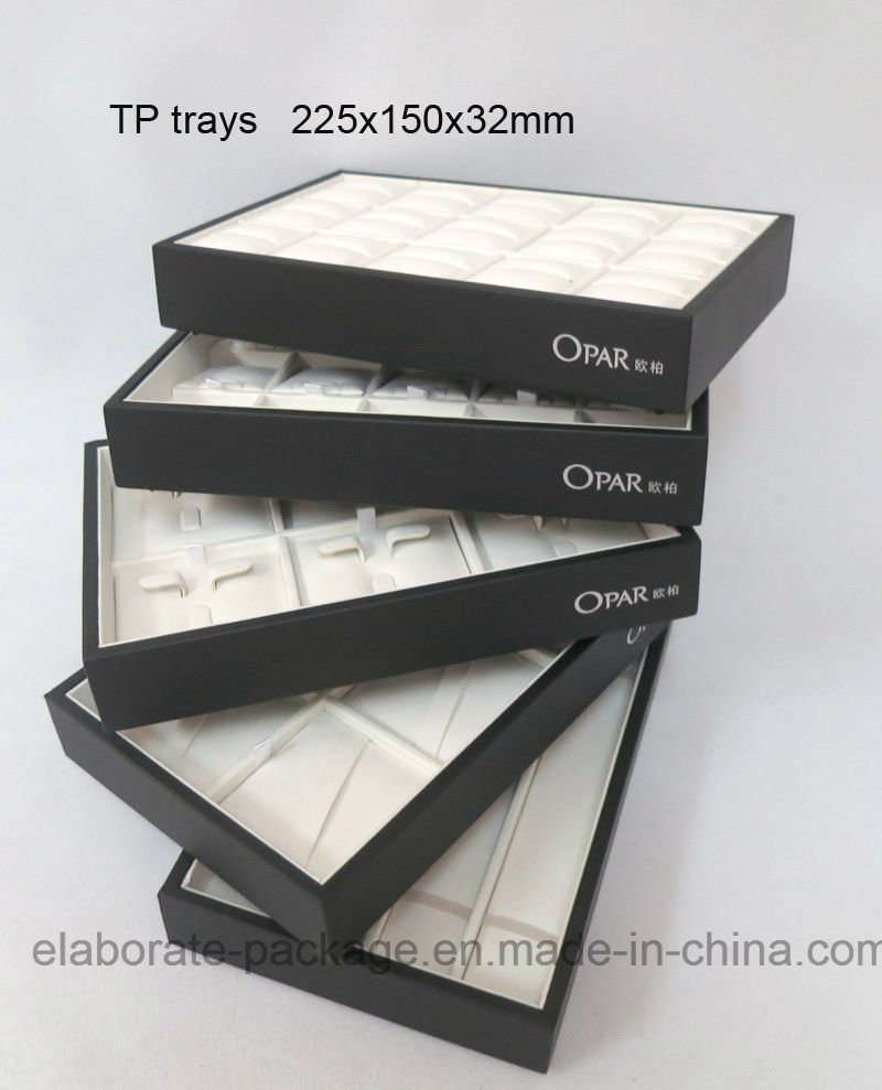 Black Stackable Jewelry Display Tray Showcase Store Stand