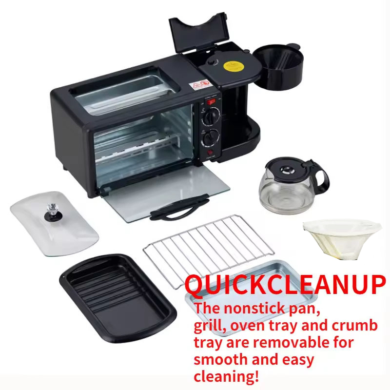OEM-Supported Automatic Multifunctional 3-in-1 Breakfast Maker with 9L Capacity and Integrated Oven