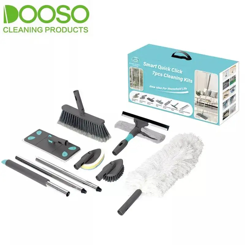 Household Cleaning Kit Flat Mop Window Squeegee Duster Sweeper Floor Brush Multi-Function Flexible