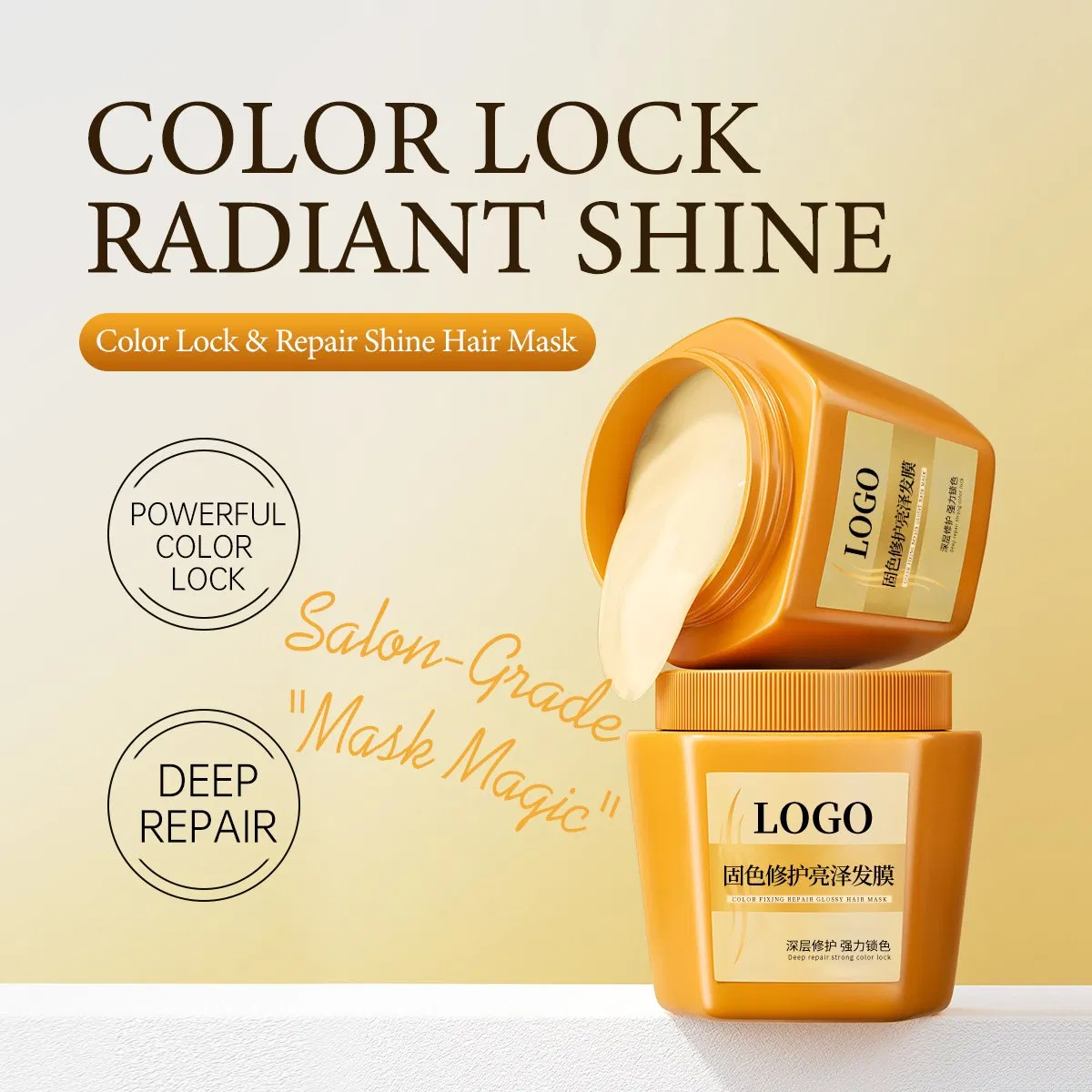 OEM/ODM Anti-Fade Factors Strong Lock Color Deep Repair UV Protection Post-Hair Dye Specific Color Fixing Repair Glossy Hair Mask