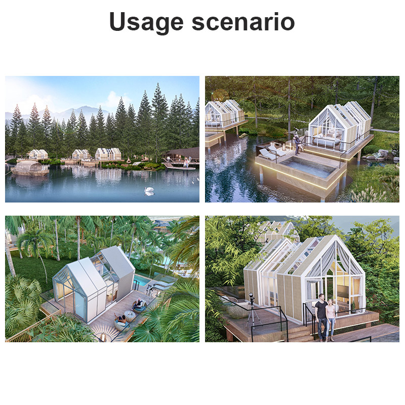 Aluminum Electric Telescopic Sunroom Smart Control Lighting and Sunshade Seaside Resort Sunroom