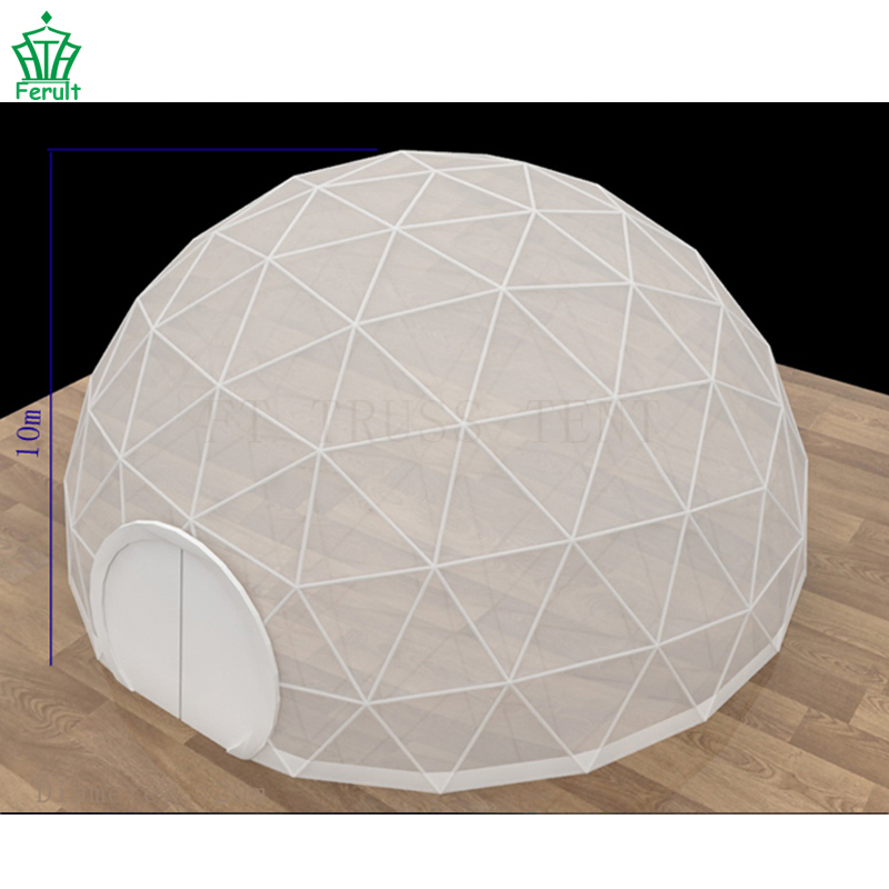 Big Steel Dome House Trade Show with Round PVC Zipper Door for Party Wedding Event Tent