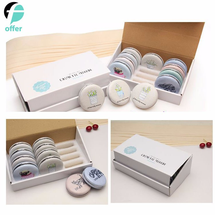 Round Flip Cartoon Pocket Cosmetics Makeup Etiquette Beauty Hand Mirror