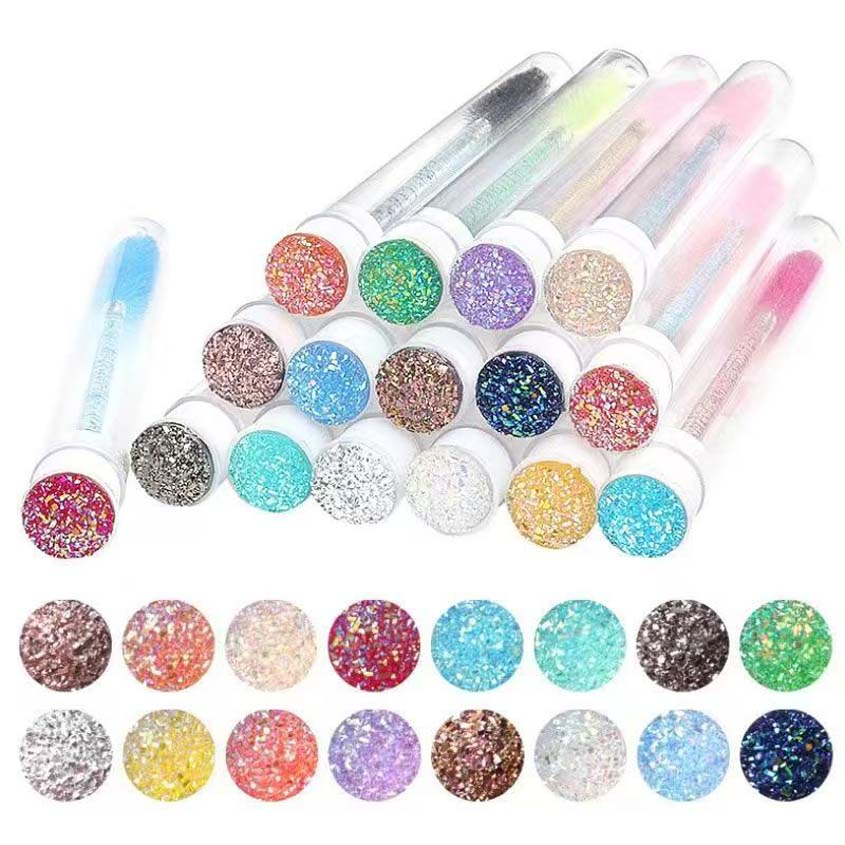 White Lash Wand Container Eye Lash Brushes Blue Black and Gold Eyelash Mascara Wand Brush with Container Lash Cleaner Brush Wash