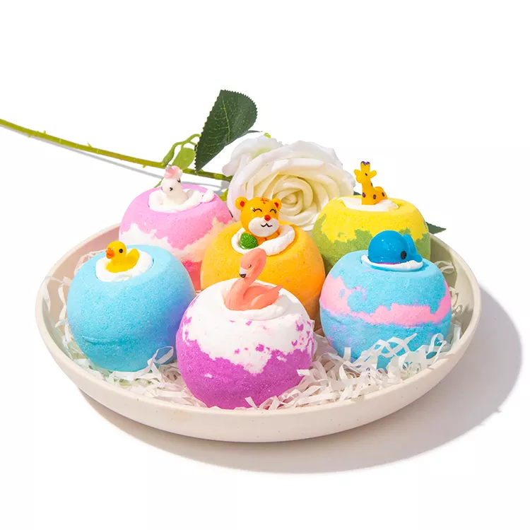 Colorful Bath SPA Gift Set Bubble Bath Bomb with Toy for Kids