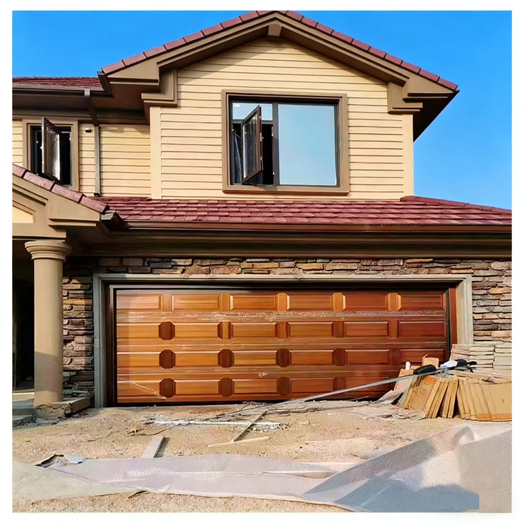 European-Style Aluminum Alloy Sectional Garage Door - Electric, Anti-Theft, Automatic & Smart Remote-Controlled, for Luxury Villas