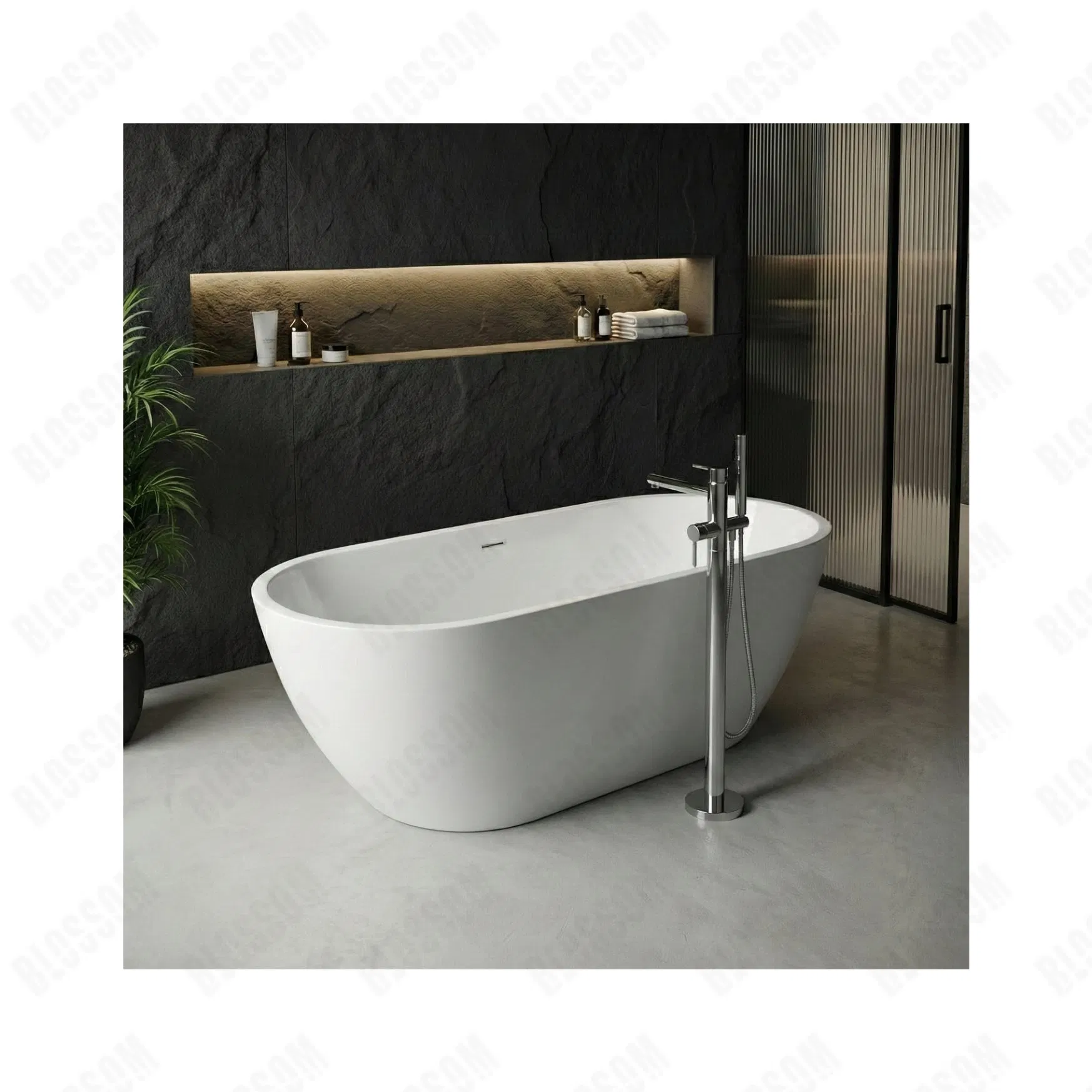 Latest Italy Design Luxury Acrylic Freestanding Portable Soaking Bathtub