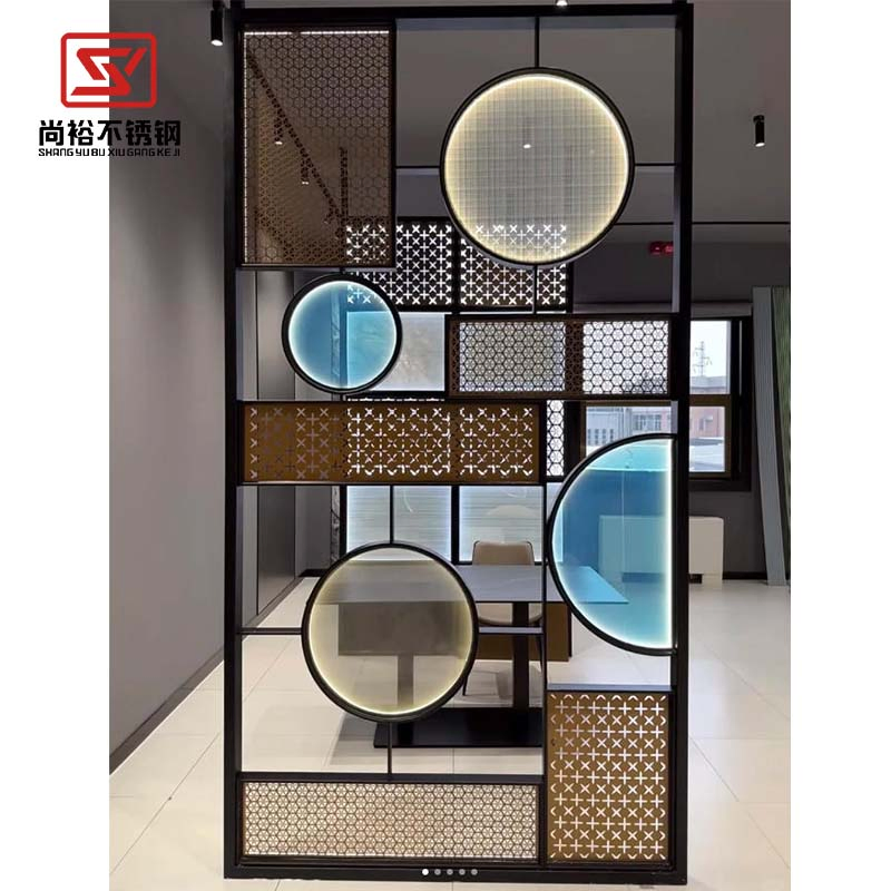 Unique Laser Cut Stainless Steel Room Divider Screen for Home Decor