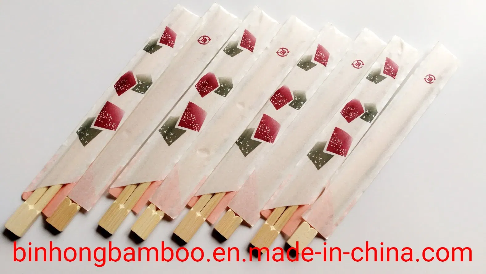 Wholesale Chinese Custom Printed Logo Disposable Round Twin Bamboo Chopsticks for Sale