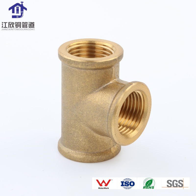 Lead-Free Brass Female Equal Tee Water Pipe Connector Health Usage