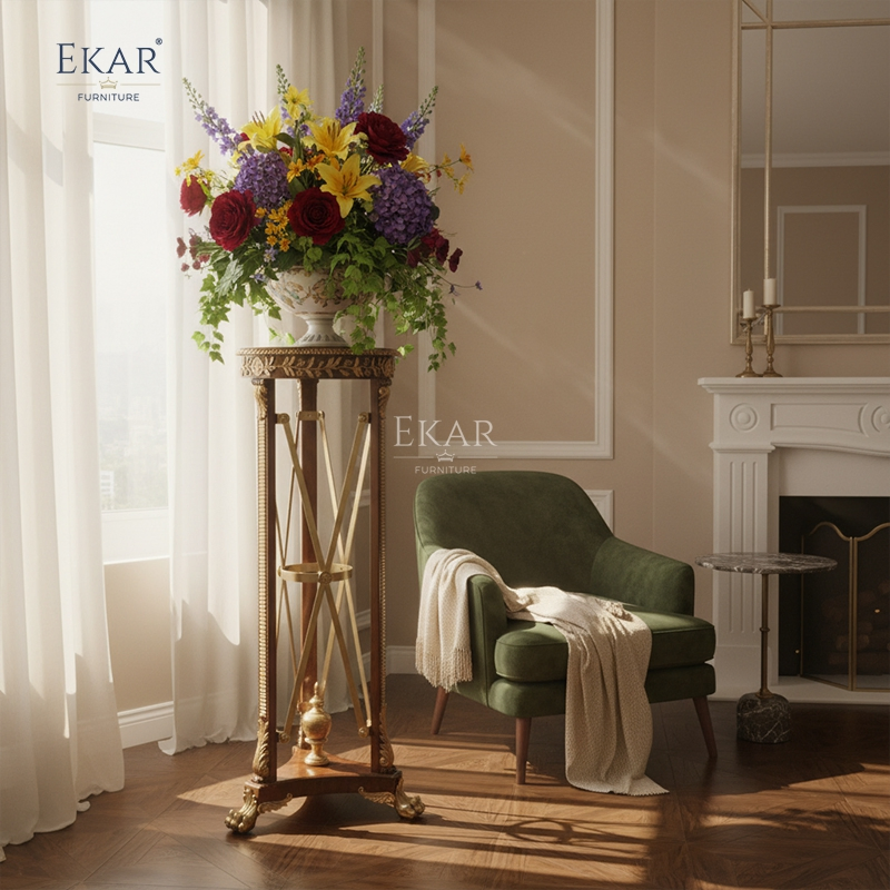 Ekar Sovereign Manor Grand Pedestal Stand Luxury British Style Plant Stand