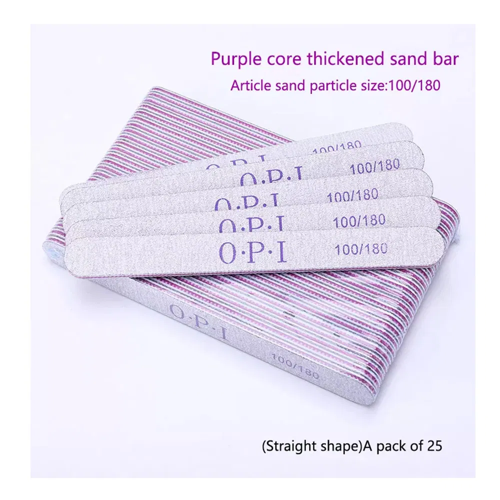 Professional Custom Printed Logo 25 PCS Per Bag Double Side Sandpaper Nail File 100/180
