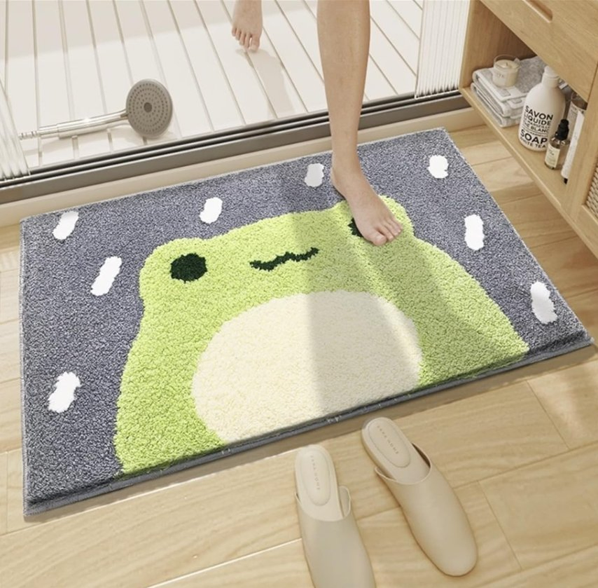 Absorbent and Anti Slip Bath Mat Cute Shower Rug for Bathroom