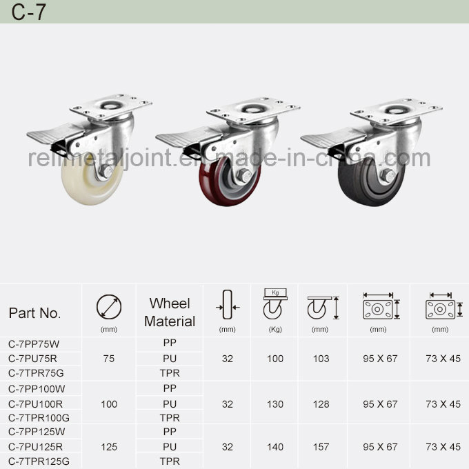 Plate Brake PU / PP / TPR Caster (C-7)