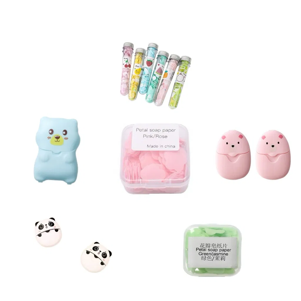 Wholesale 100 PCS Mini Travel Size Disposable Hand Soap Petal Paper Soap Sheets