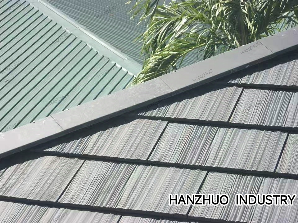 Synthetic Resin Slate Roof Tiles with Ridge Terminals Premium Building Materials for High-End Residential Roofs