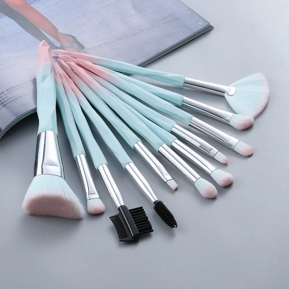 11PCS ABS Plastic Handle Fashion Makeup Brushes Set Foundation Brushes