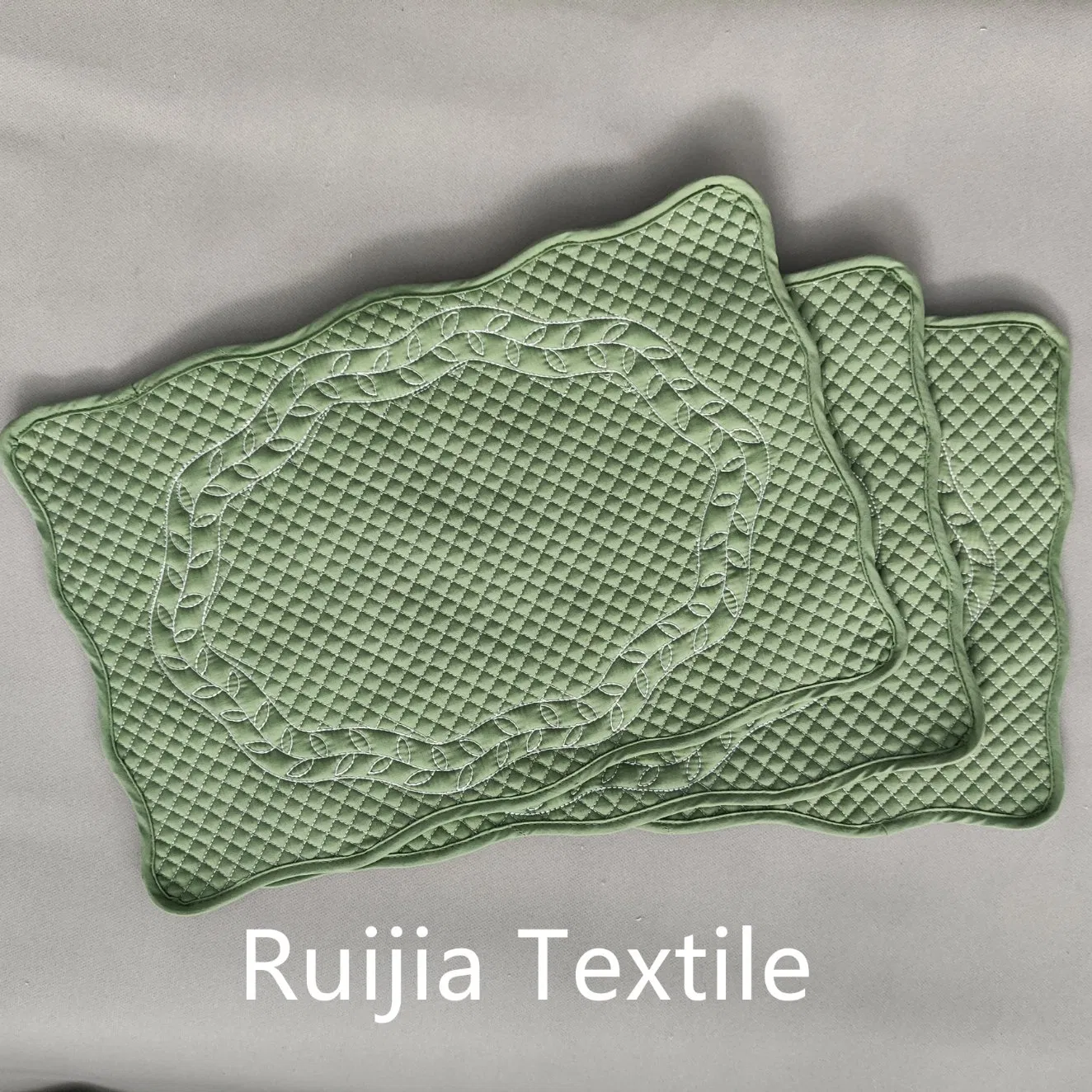 Double-Layer Embroidered Table Placemat with Polyester Cotton Lining