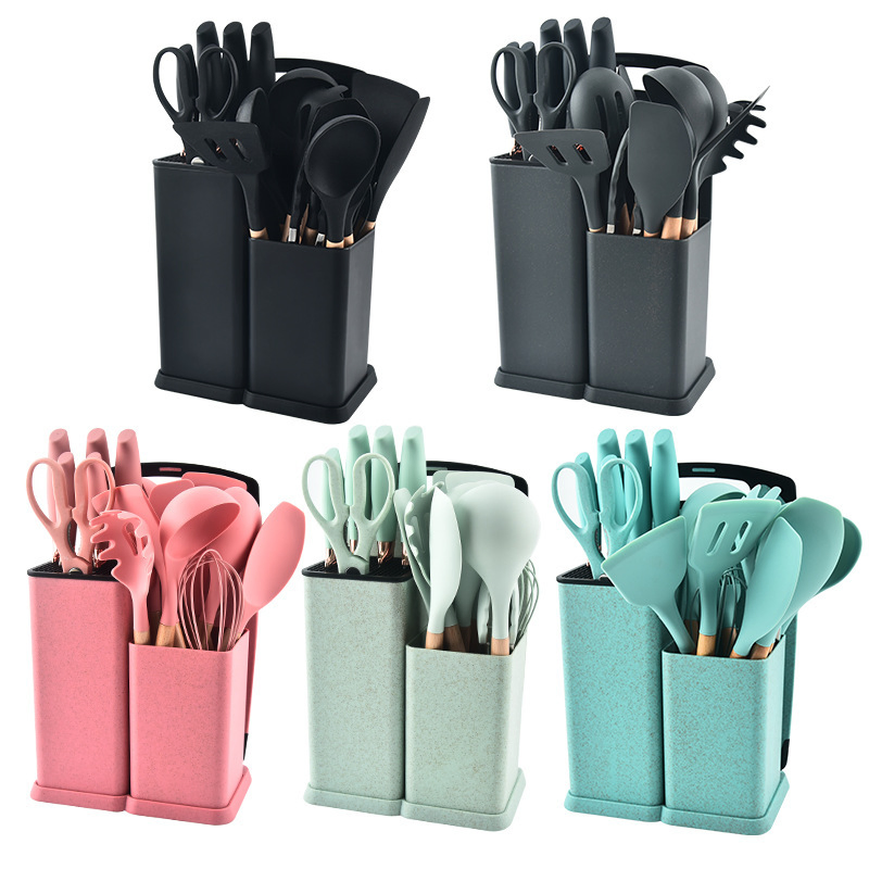 Ds-2620 Non-Stick Silicone Cookware Kitchen Gadget 19 PCS Kitchen Cooking Utensils Set