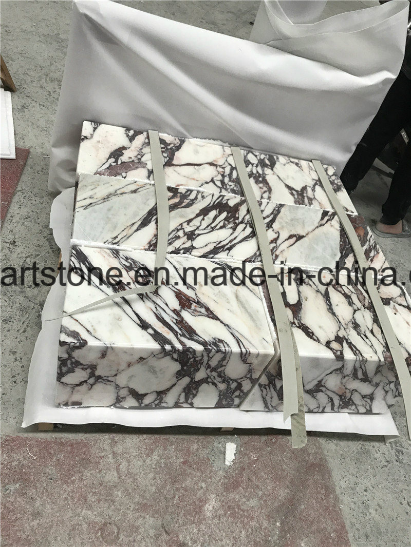 Italy Calacatta White/ Purple Marble Square Column
