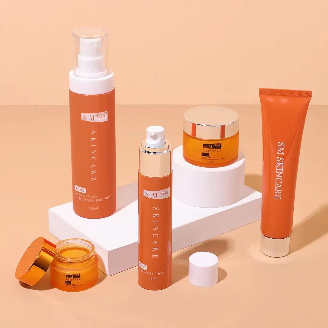 OEM 15ml 50ml 100ml Printing Luxury Skincare Glass Cream Jar Bottle Sets Packaging Fine Mist Spray Pump with Pet Bottle