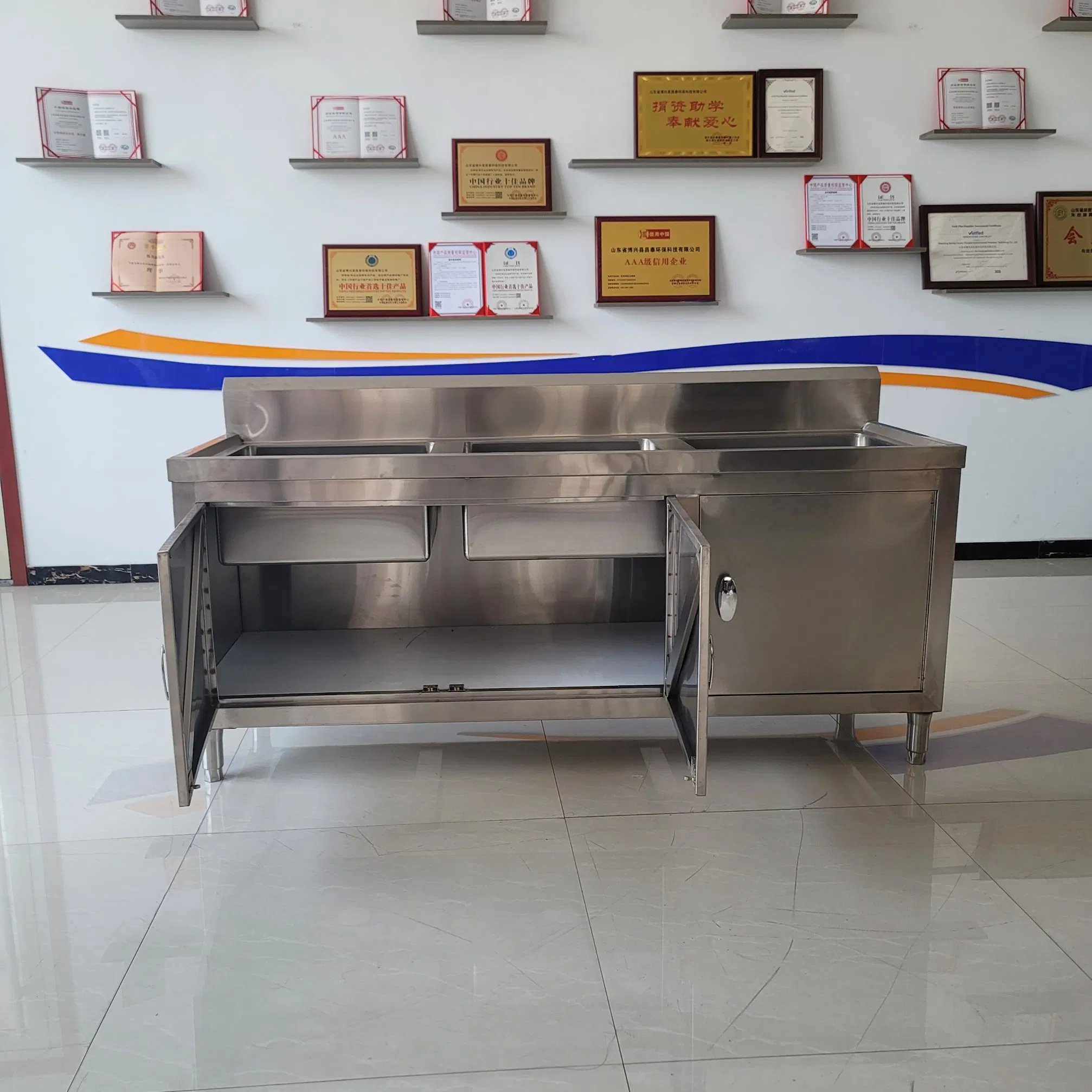 Commercial Kitchen Equipment Freestanding Stainless Steel Faucet Sink for Vegetable Wash Food