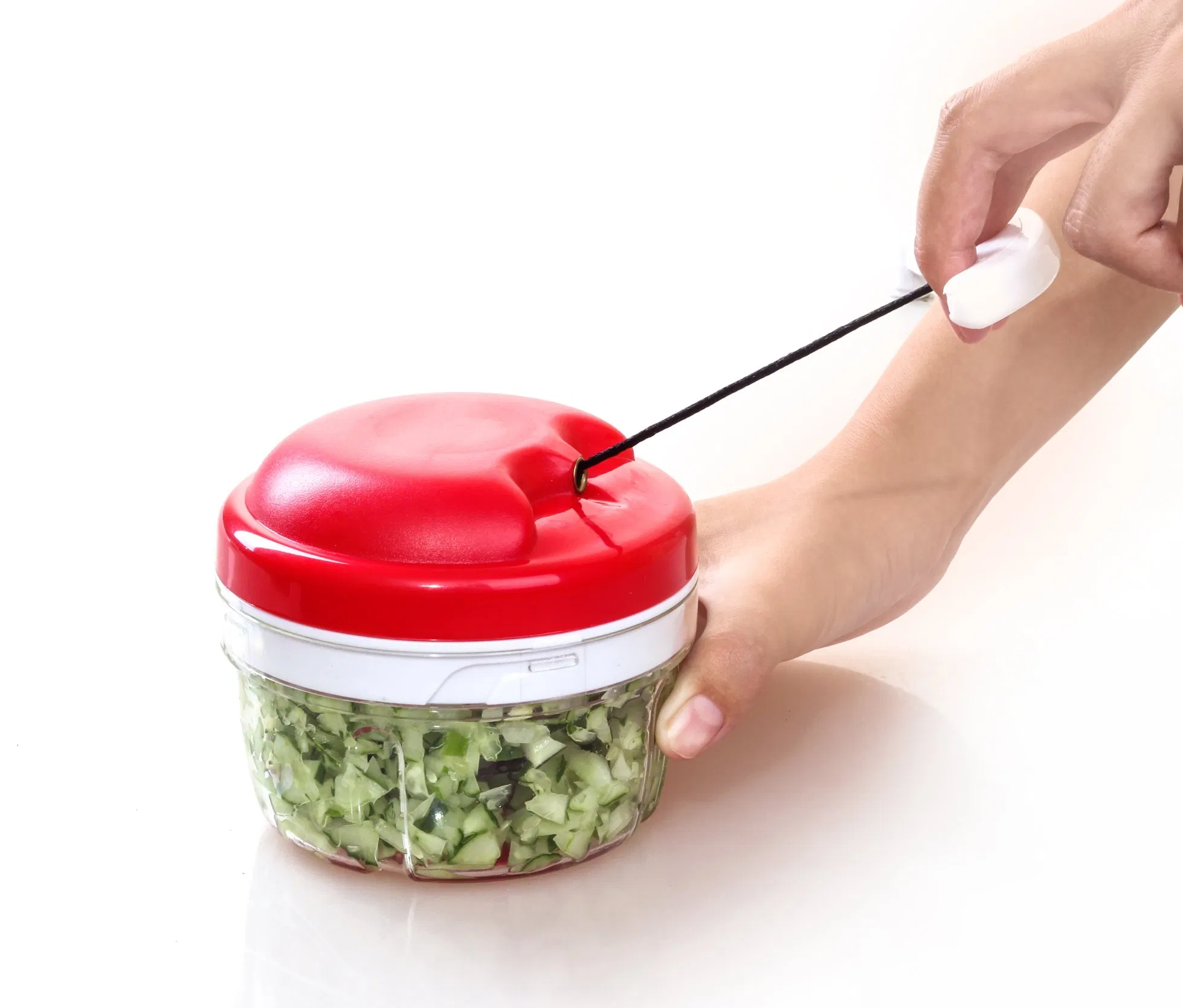 Vegetable Cutter Kitchen Gadget 330ml Mini Size Handy Pull Chopper, String Pulling Food Slicer and Chopper