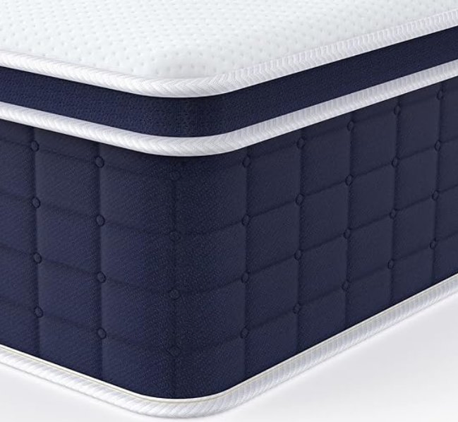 Breathable Roll-up Double King Size Comfort Pocket Spring Mattress Hybrid with Gel Memory Foam Mattress