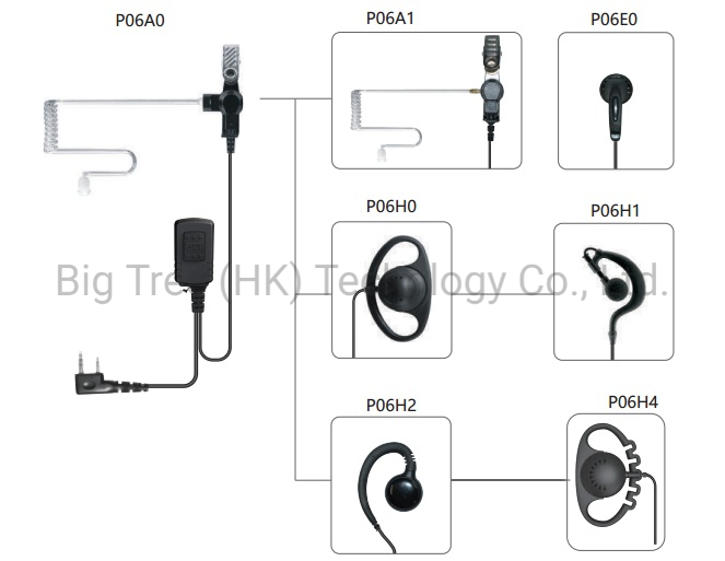 D Hook Earpiece Surveillance Kit for Nx-220 Nx-320 Two-Way Radios Plug Customized