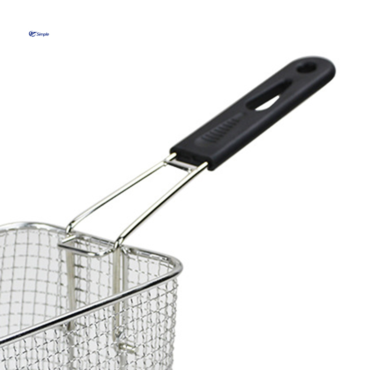 Квадратная фритюрная корзина с ручкой из нержавеющей стали