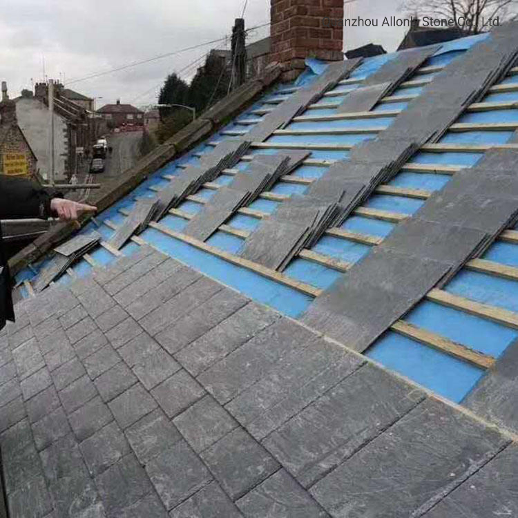 Natural Split Surface Cheap China Black Slate Roof Tiles for Villa Decoration