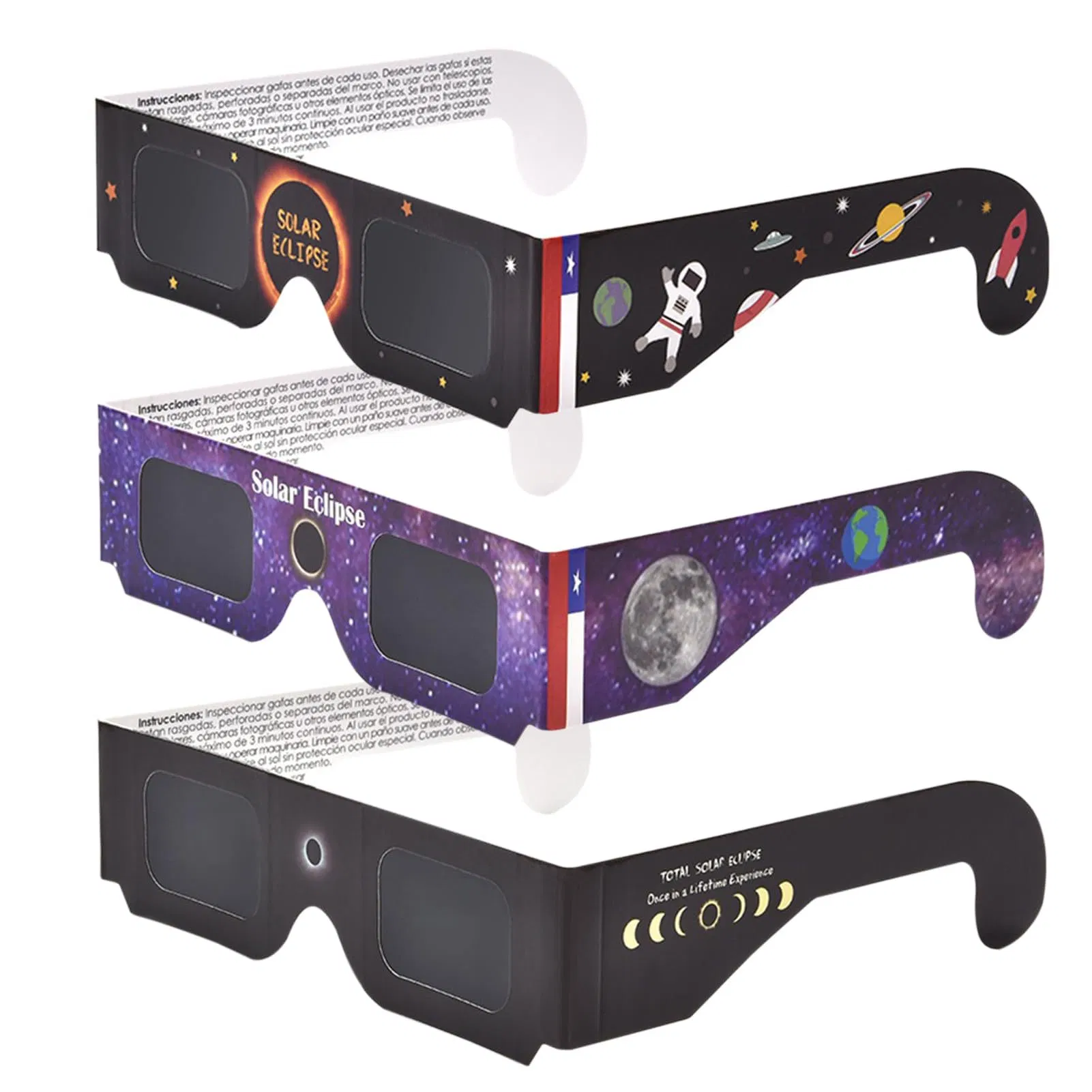 2023&2024 Solar Eclipse Glasses Factory Wholesale Cardboard Eclipse Glasses Logo Custom Paper Solar Eclipse Glasses