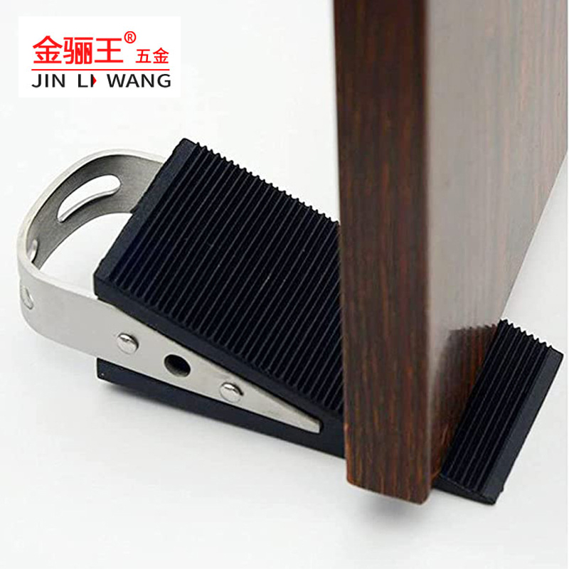 Door Accessories Portable Door Plug Black Rubber Anti-Slip Door Stopper