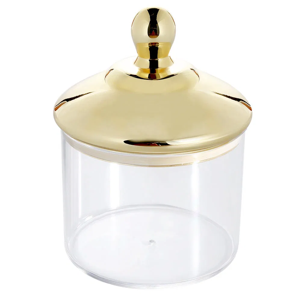 Luxury Golden Decor PMMA Plastic Food Storage Jars with Lid & Holder