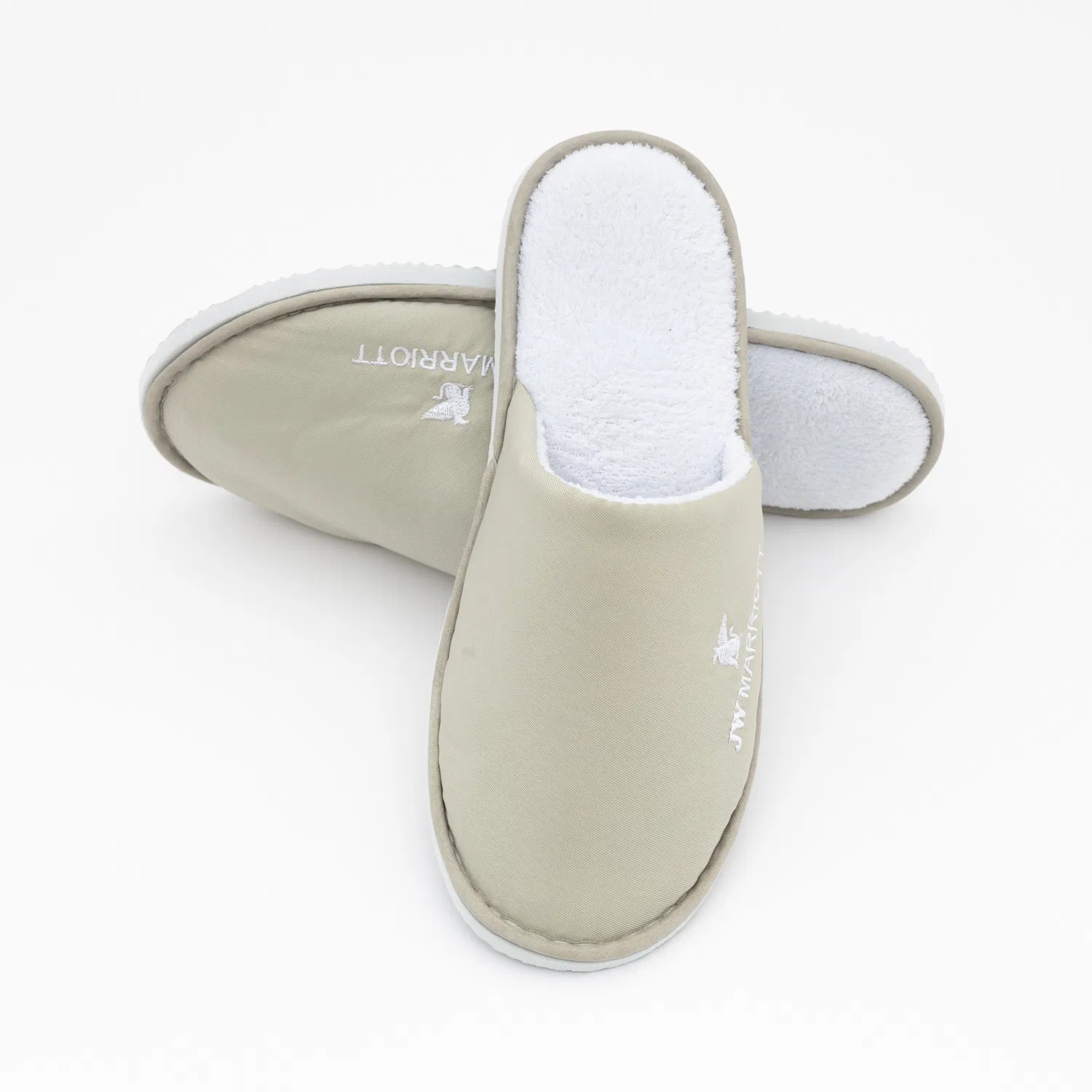 Одноразовые тапочки для отеля, серые, с вышивкой