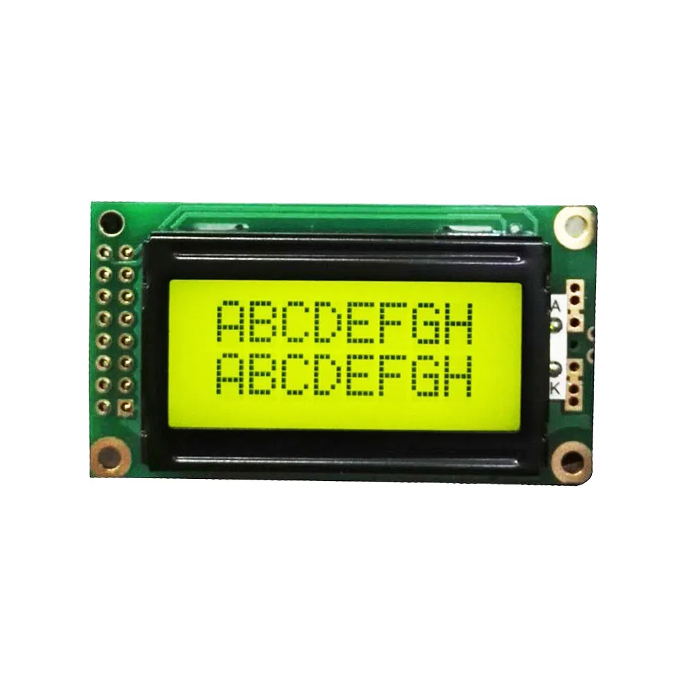 Small Size Monochrome Module 0802 Character 8X2 LCD Display