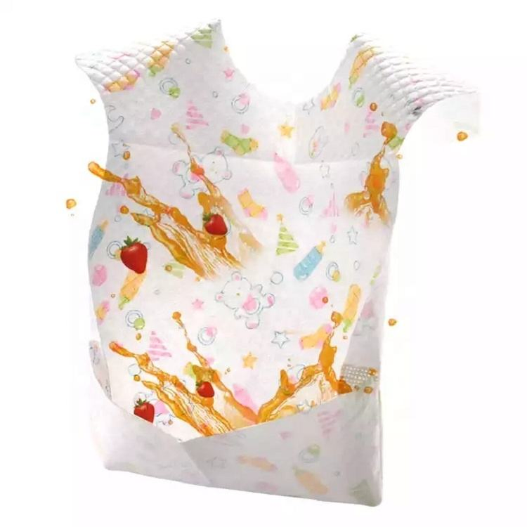 OEM Custom Baby Bib Apron Infant Fancy Nonwoven Cute Disposable Baby Bib for Clothing Clean