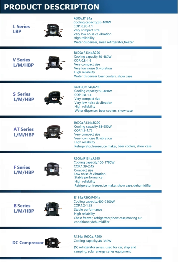 Freezer AC Refrigerator Compressor V Series Bvd35AA R600A 220-240V with High Quality and Factory Price