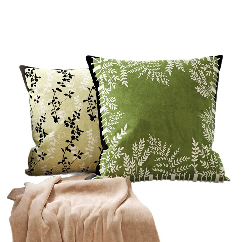 Modern Simple Short Plush Printed Living Room Bedside Car Sofa Office Plant Flower Patterns Headboard Cushion Pillows