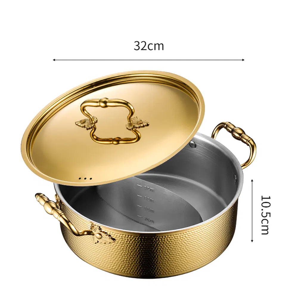 Кастрюля из нержавеющей стали с крышкой, 28-32 см