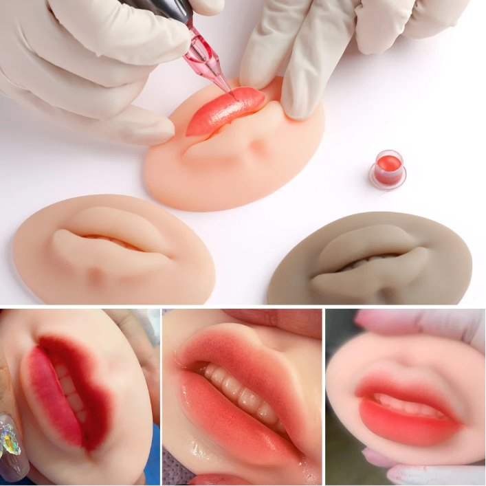 Hot Sale Silicone 5 Dimension Soft Lip Tattoo Practice Skin Permanent Makeup Tattoo Practice Skin Kit Set