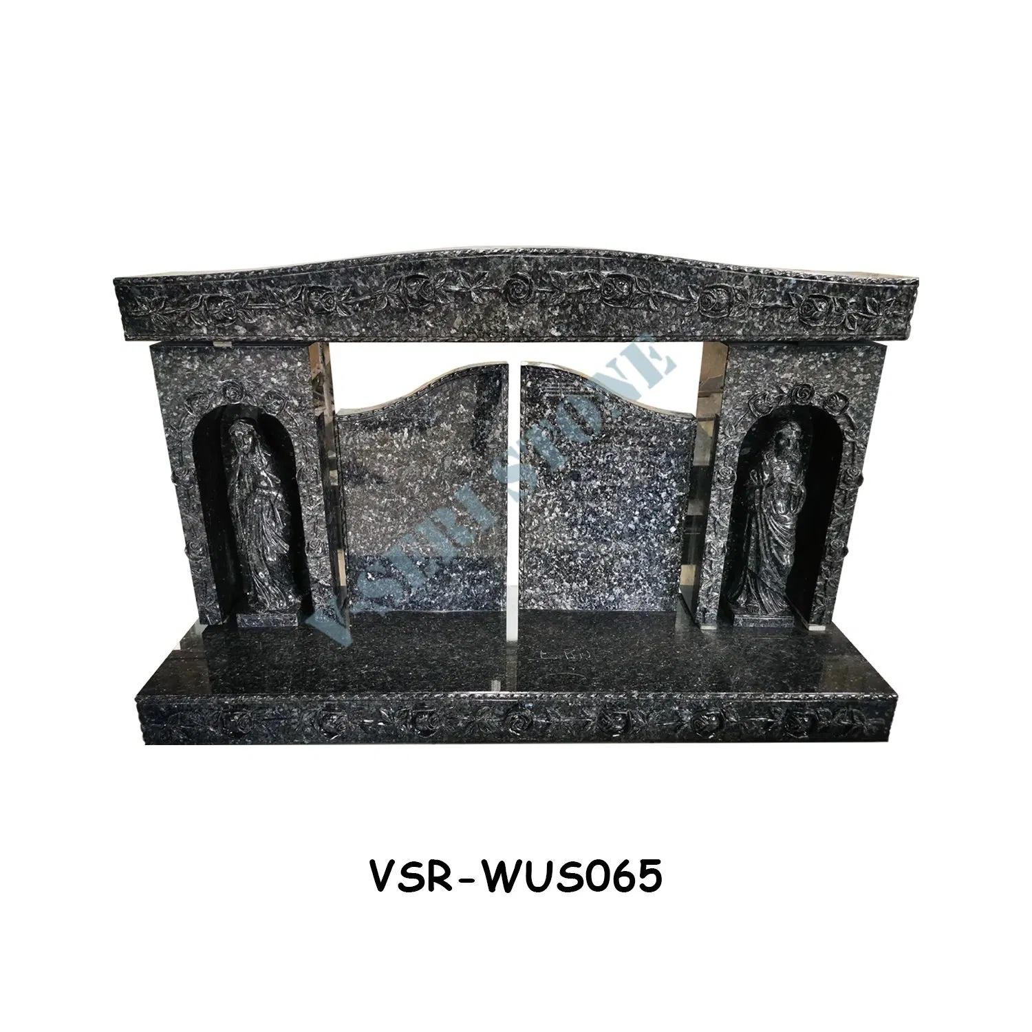 Blue Pearl Monument American Style Tombstone with Customized Carving