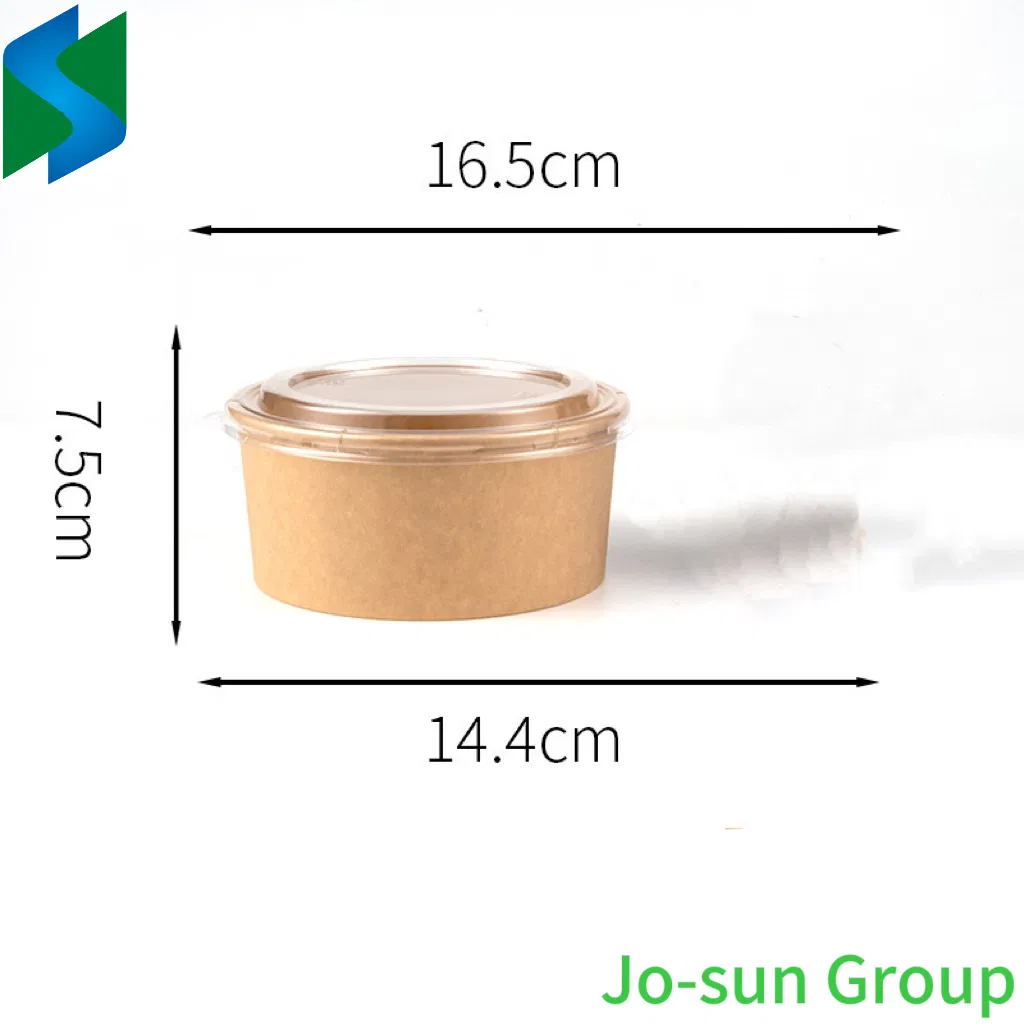 Jo-Sun Brown with Lid Round Disposable Rice Food Container Bowl for Take out